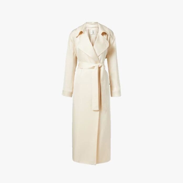 Leset Barb satin trench coat