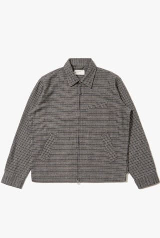 Universal Works Charcoal Houndstooth Wool Mix Windcheater