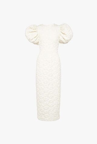 Bridal floral jacquard midi dress