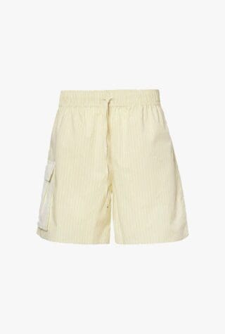 Striped cotton-poplin shorts