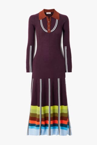 Christopher John Rogers sriped ribbed maxi dress