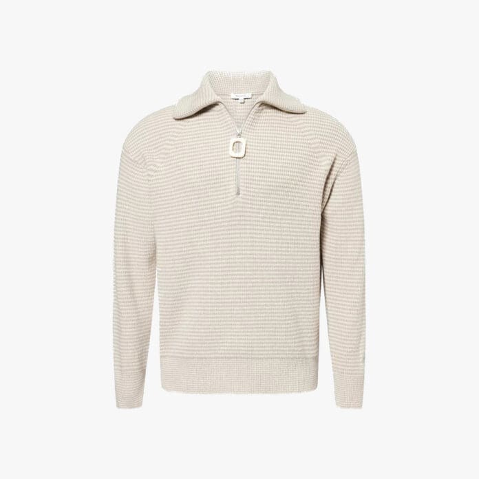 JW Anderson striped Half-Zip Knitted Jumper