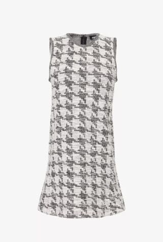 ME+EM Houndstooth-Texture Stretch-Knit Mini Dress