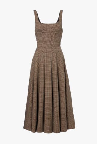 Staud Wells houndstooth midi dress