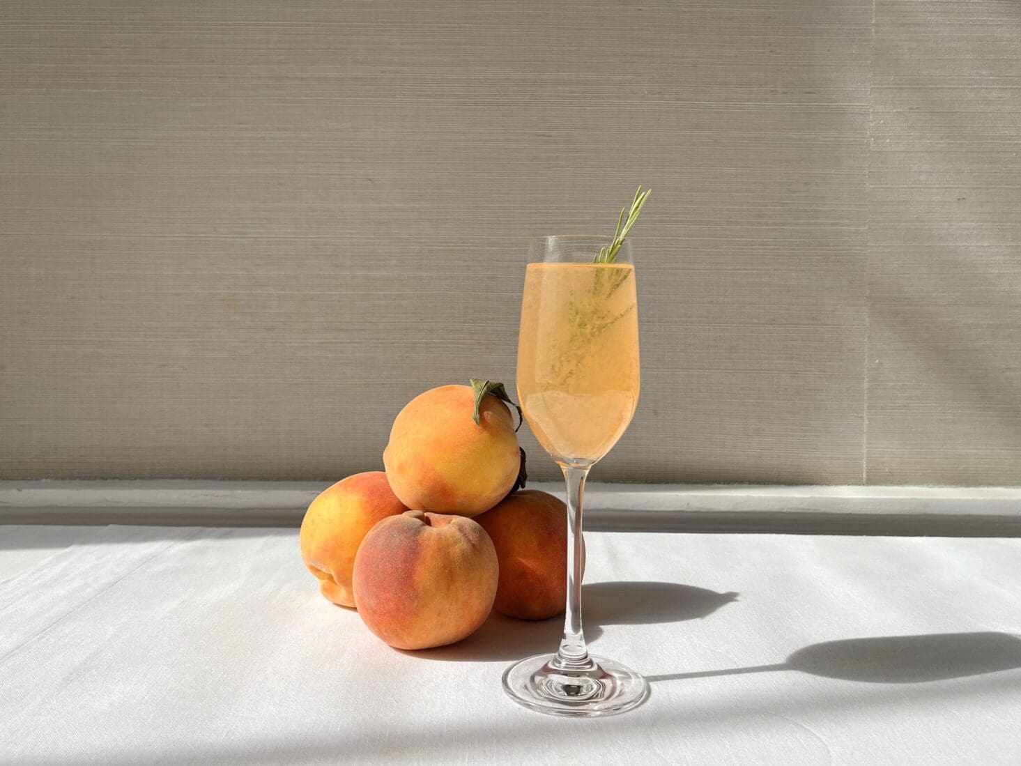 peach and rosemary fizz spring