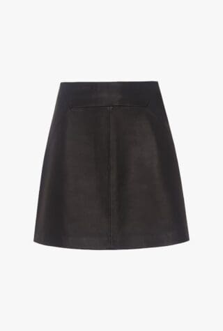 Leather A-line skirt