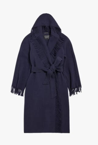 Balenciaga fringed wool coat