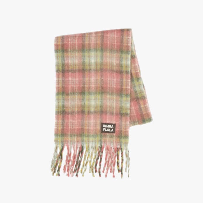 Bimba y Lola plaid fringed scarf