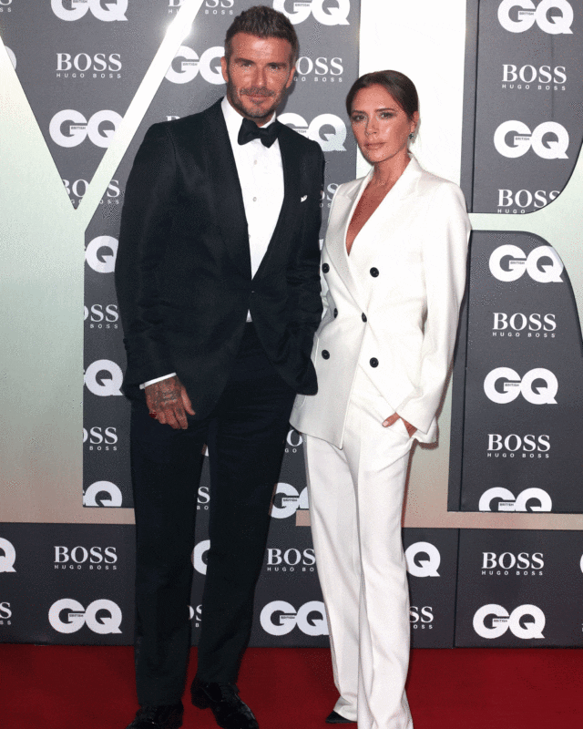 David Beckham and Victoria Beckham attend the GQ Men Of The Year Awards at Tate Modern in London, UK 2019