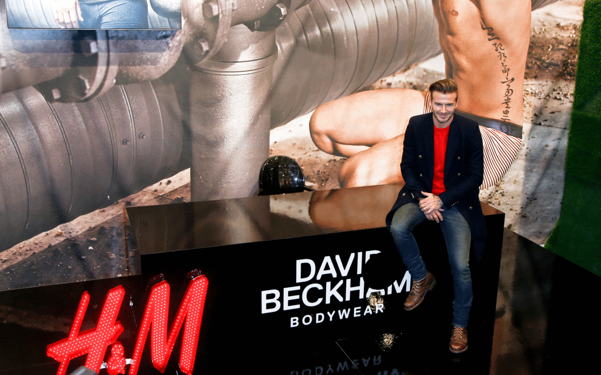 David Beckham attends the launch of his new Bodywear range at the H&M Super Bowl Event at H&M Times Square on February 1, 2014 in New York City.