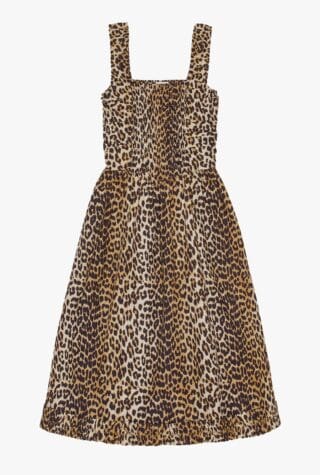 ganni leopard print dress