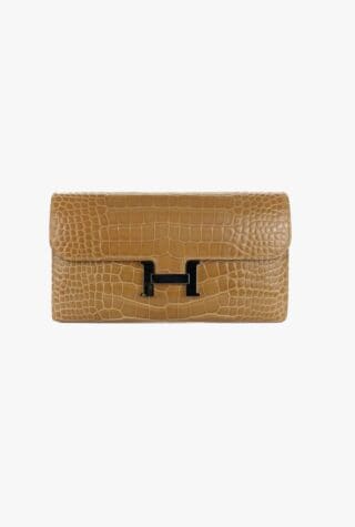 Constance Constance Wallet in Beige Sable Alligator Lisse Palladium