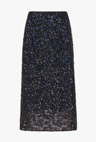 whistles partywear Floral Sequin Midi Skirt