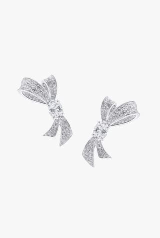 Graff Tilda's Bow white gold and diamond earrings