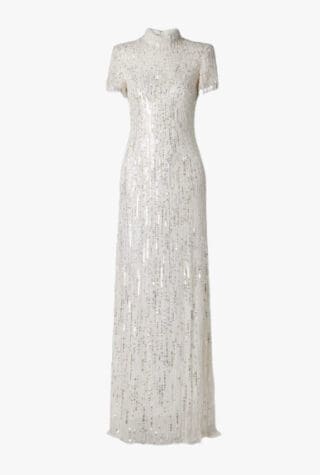 Jenny Packham Madeleine embellished chiffon gown