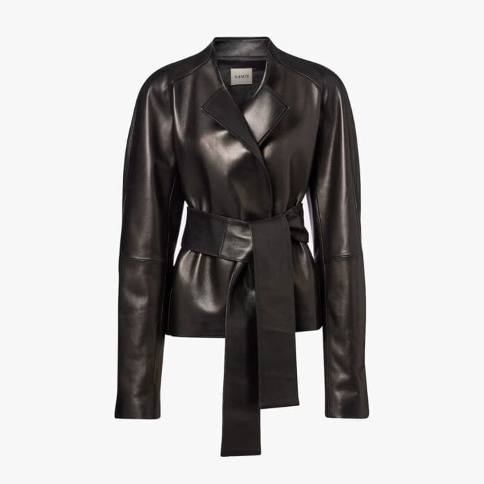 Khaite Edith belted leather jacket