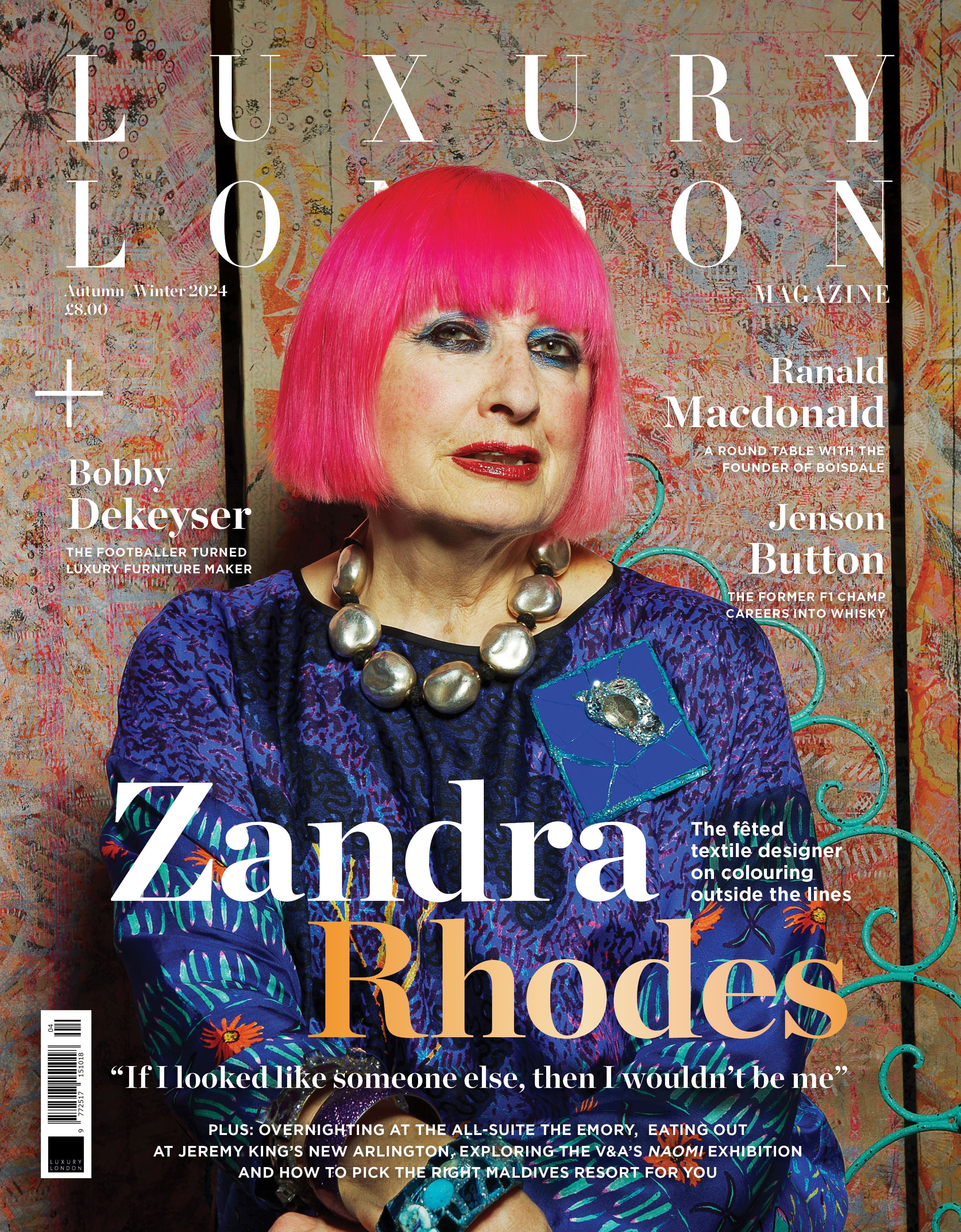 Luxury London Magazine autumn winter 24 - COVER ZANDRA RHODES