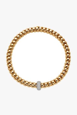 FOPE yellow gold Luna diamond necklace