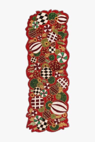 MacKenzie-Childs Jolly Ornaments Beaded Table Runner
