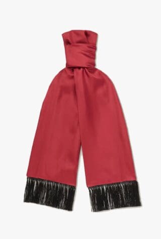 Sulka fringed silk-twill scarf