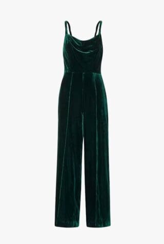 Twist Strap Velvet Jumpsuit