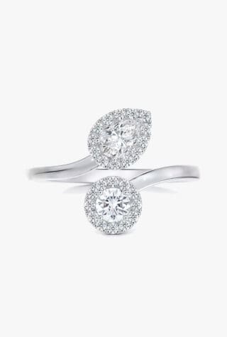 De Beers Aura Toi et Moi diamond and platinum ring