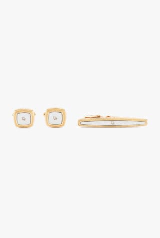 Christian Dior pre-owned 1980s tie clip and cufflink set