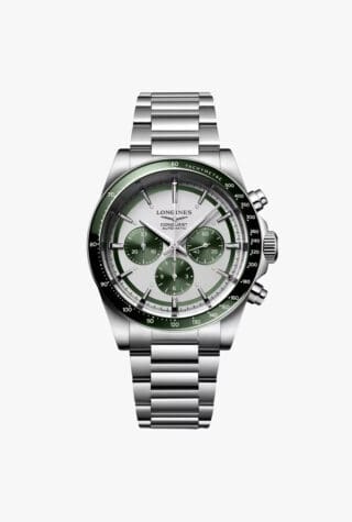 Conquest Chronograph Ceramic Bezel Matt Green Stainless-Steel Automatic Watch