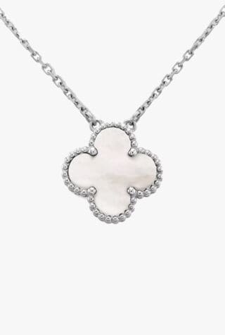 Van Cleef & Arpels Vintage Alhambra white gold and mother-of-pearl necklace