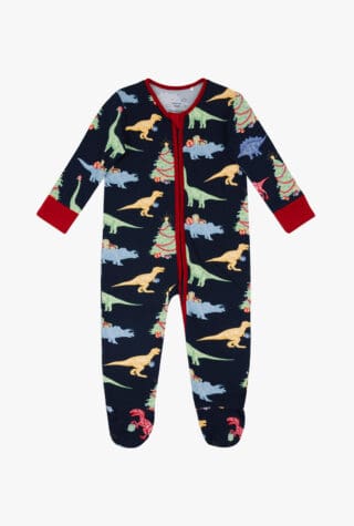 baby christmas dinosaur sleepsuit chelsea peers