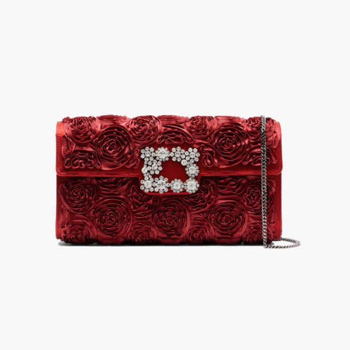 Roger Vivier Rose Vivier embellished satin clutch