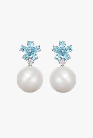 Kiki McDonough pearl and topaz earrings
