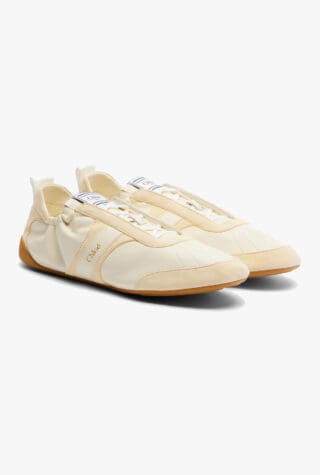 Chloé Kick suede-trimmed sneakers