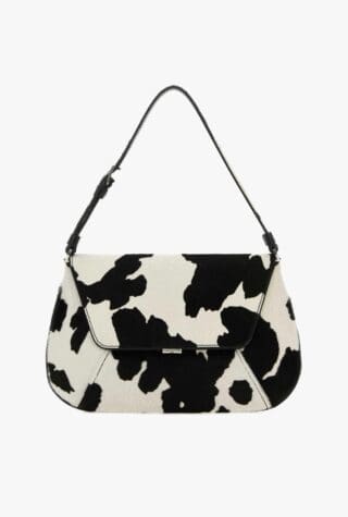 Amina Muaddi cow-print bag