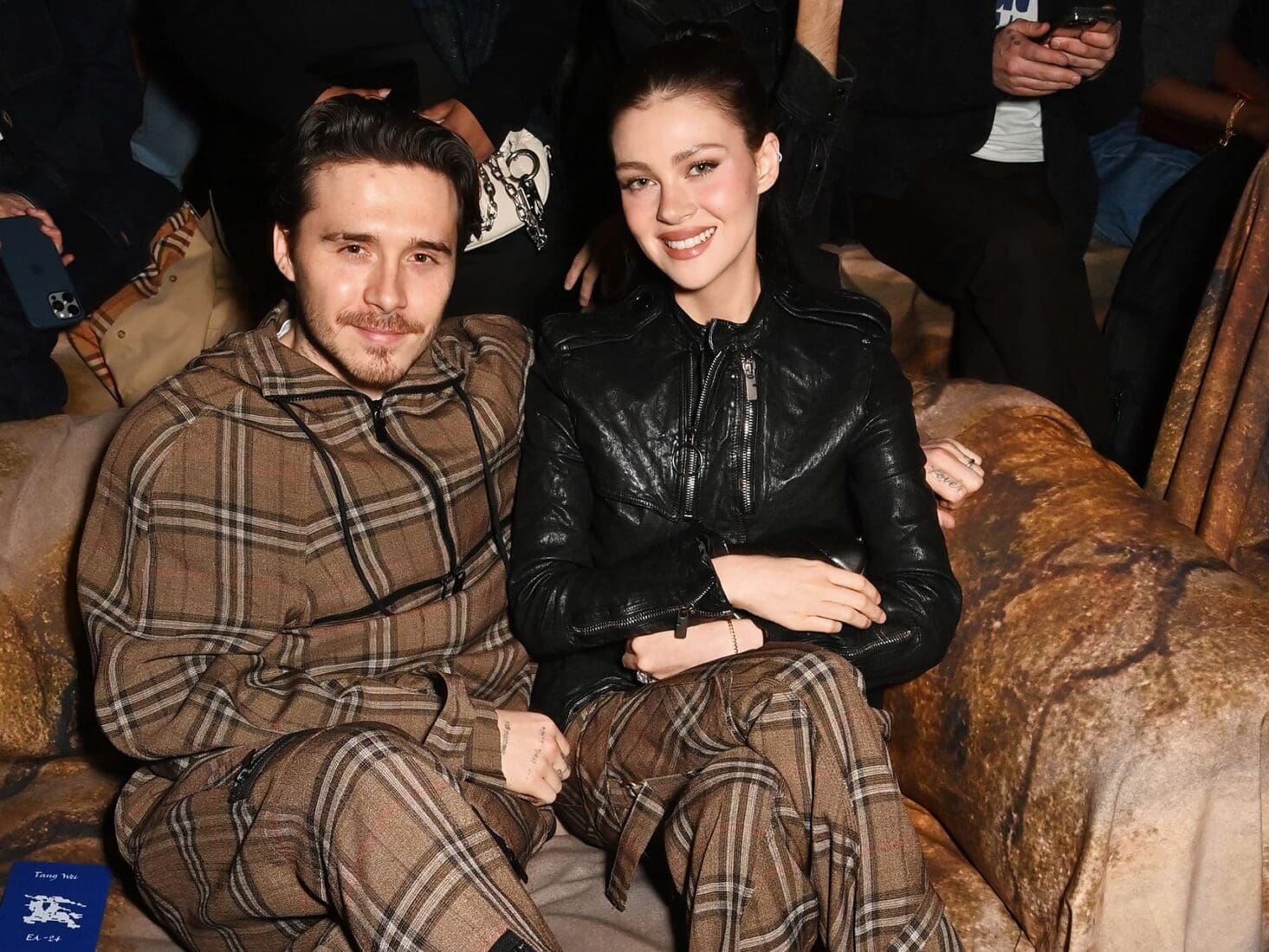 Brooklyn Beckham and Nicola Peltz-Beckham at the Burberry show