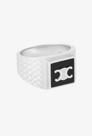 Celine Silver Onyx Signet Ring