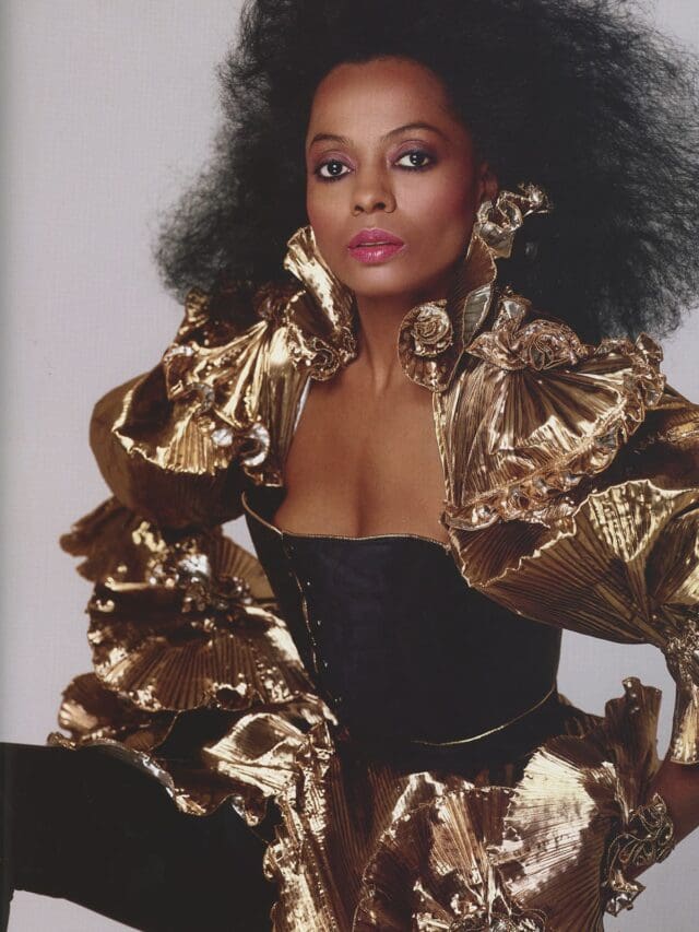 Diana Ross in Zandra Rhodes The Renaissance/Gold Collection, AW 1981. Image: Richard Avedon