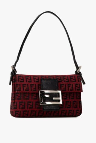 Fendi Pre-loved Fendi Zucchino Baguette mini canvas shoulder bag