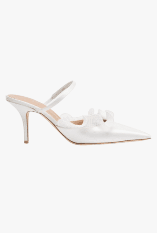 Malone Souliers Cecile 70 ruffled satin mules