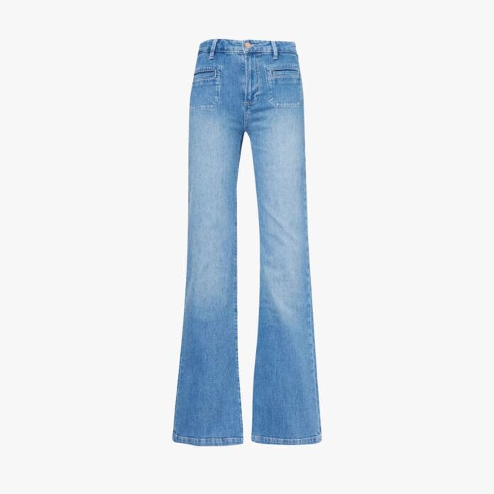 Paige Leenah patch-pocket wide-leg jeans 