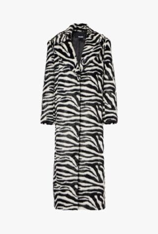 Rotate zebra-print faux fur coat