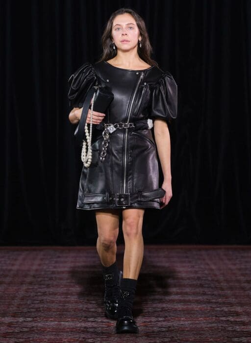 Bel Powley on the runway at Simone Rocha