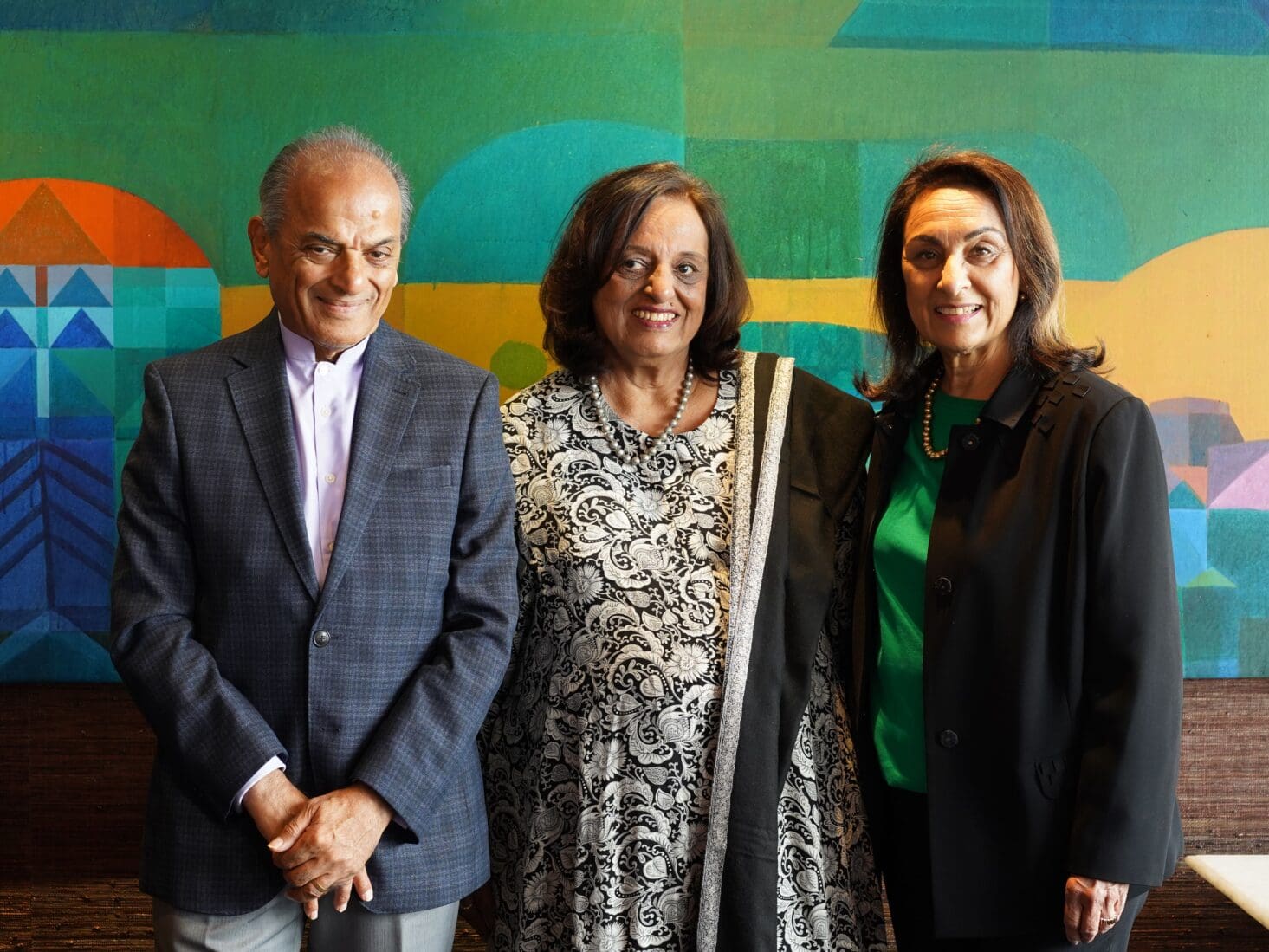 Camellia Panjabi with her sister Namita and brother-in-law Ranjit Mathrani