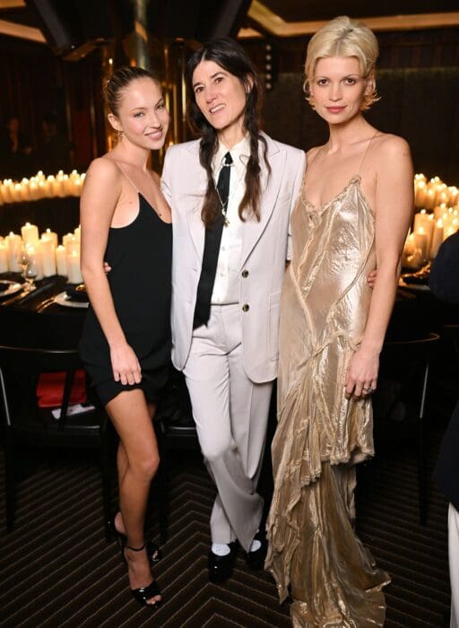 Lila Moss, Katy England and Pixie Geldof at Annabel's wearing Donna Karan celebrities at london fashion week aw25