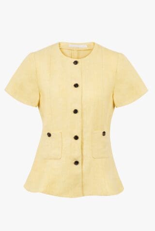 Bamford yellow short-sleeve linen top