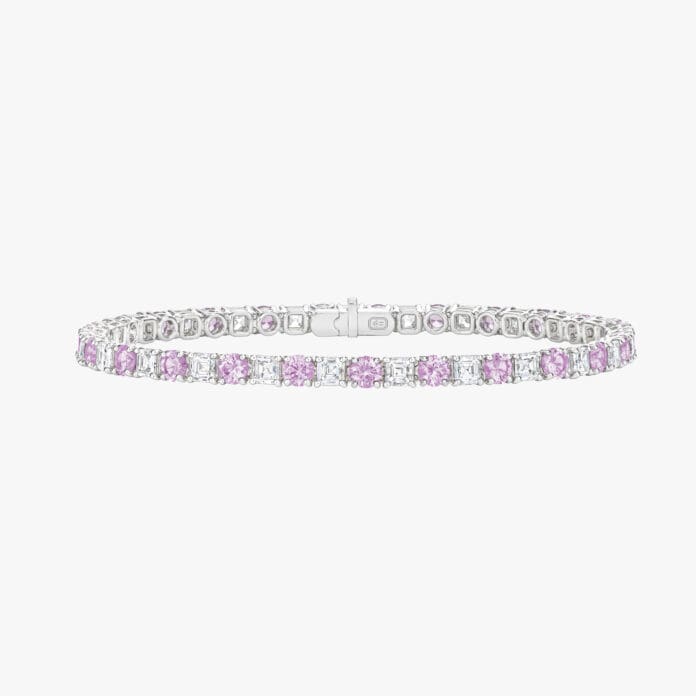 Harry Winston Pink Sapphire and Diamond Tennis Bracelet