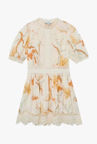 Reiss Floral-Print Mini Dress