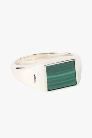 Mikia rectangle malachite ring