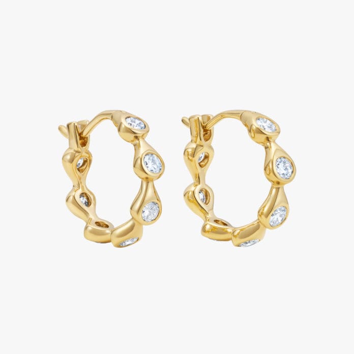 886 by The Royal Mint Teardrop Diamond Hoop Earrings