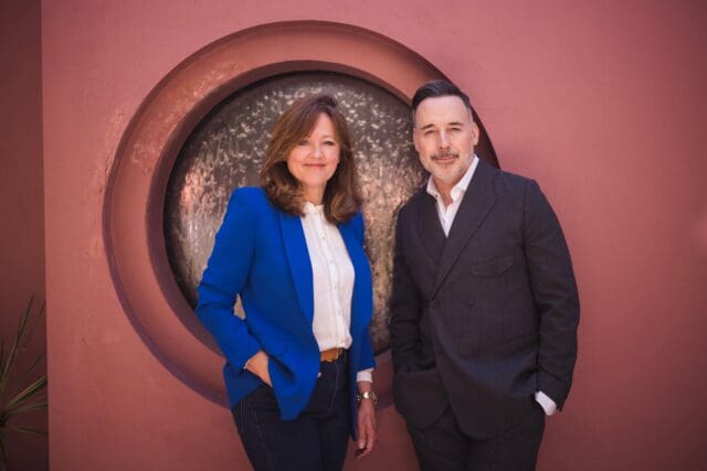 Anne Aslett and David Furnish